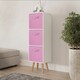 image 2 of White 3-Tier 3-Drawer Cube Shelving Unit with Scandinavian Legs | Pink | Light Pink & Beech | 1