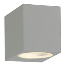 Falmouth - Grey Downwards Outdoor IP44 Wall Light | Grey | Clear | 1
