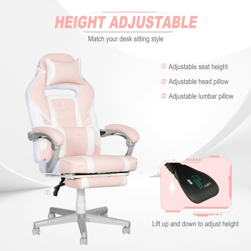 image 1 of HOMCOM PU Leather Gaming Chair with Footrest 150 Degree Reclining Back