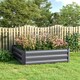 image 2 of Living and Home Galvanized Steel Square Raised Garden Bed- Grey- 100cm W x 100cm D x 30cm H | Grey