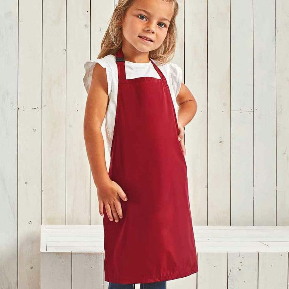 image 1 of Premier Childrens/Kids Waterproof Full Apron - Burgundy - 3-6 Months
