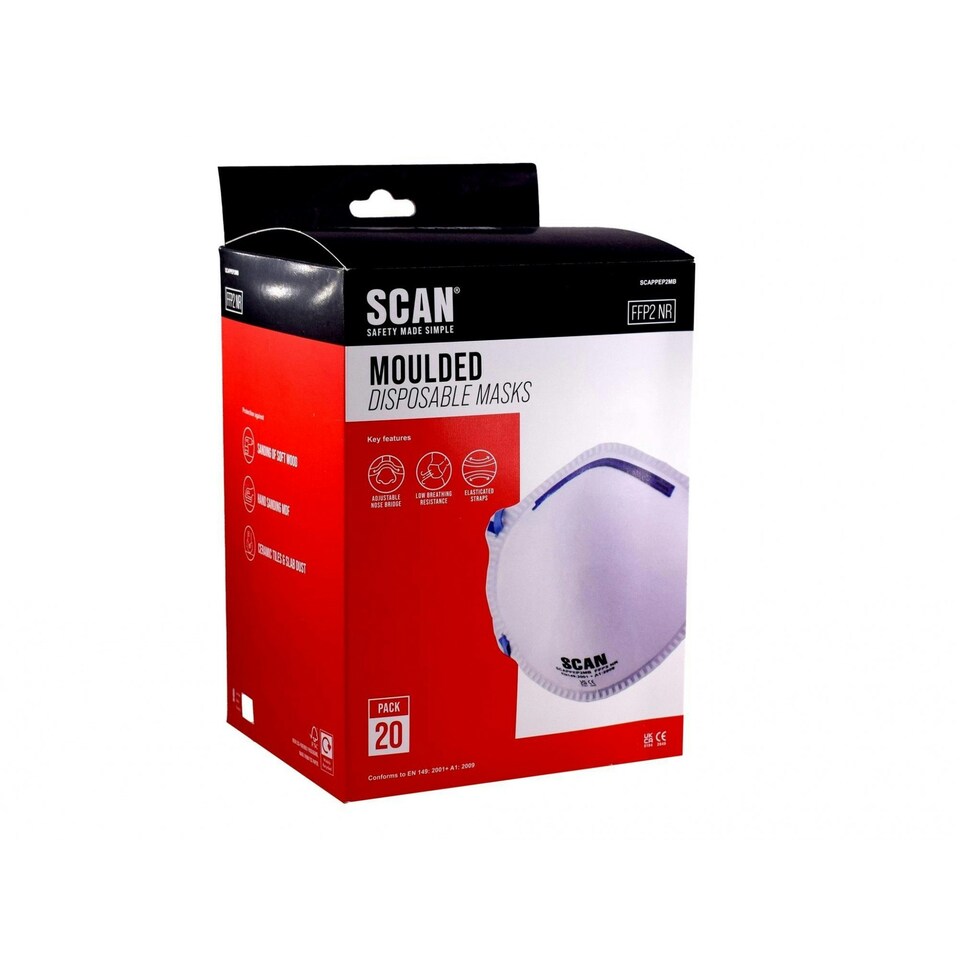 image 1 of Scan Moulded Disposable Mask - Multi Colour - Box of 20
