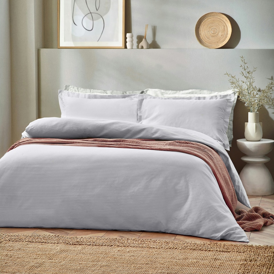 image 1 of Yard Waffle Textured Double Duvet Cover Set