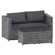 image 9 of Garden Vida Islay 6 Seater Rattan Outdoor BBQ Patio Set with 2 Seater Sofa, 2x Chairs, 2x Stools, Glass Top Coffee Table - Grey