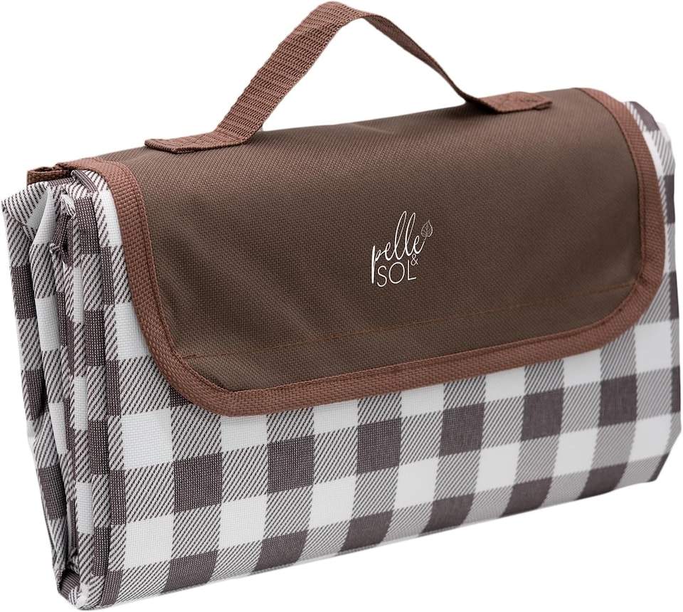 image 1 of Pelle & Sol Brown Picnic Blanket Waterproof 200x140cm