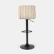 image 10 of OHS 2 x Faux Fur Ribbed Swivel Height Adjustable Counter Bar Stools Black