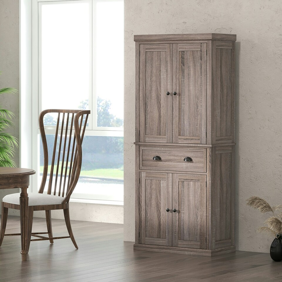 image 1 of HOMCOM Freestanding Pantry Cupboard Storage Cabinet Home Organizer Furniture