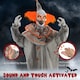 image 6 of HOMCOM 183cm 72 Orange Classic Clown Outdoor Halloween Decoration, Halloween Animatronic with Sound Activated, Light Up Eyes, Sound Effects, Animated Prop for Haunted House
