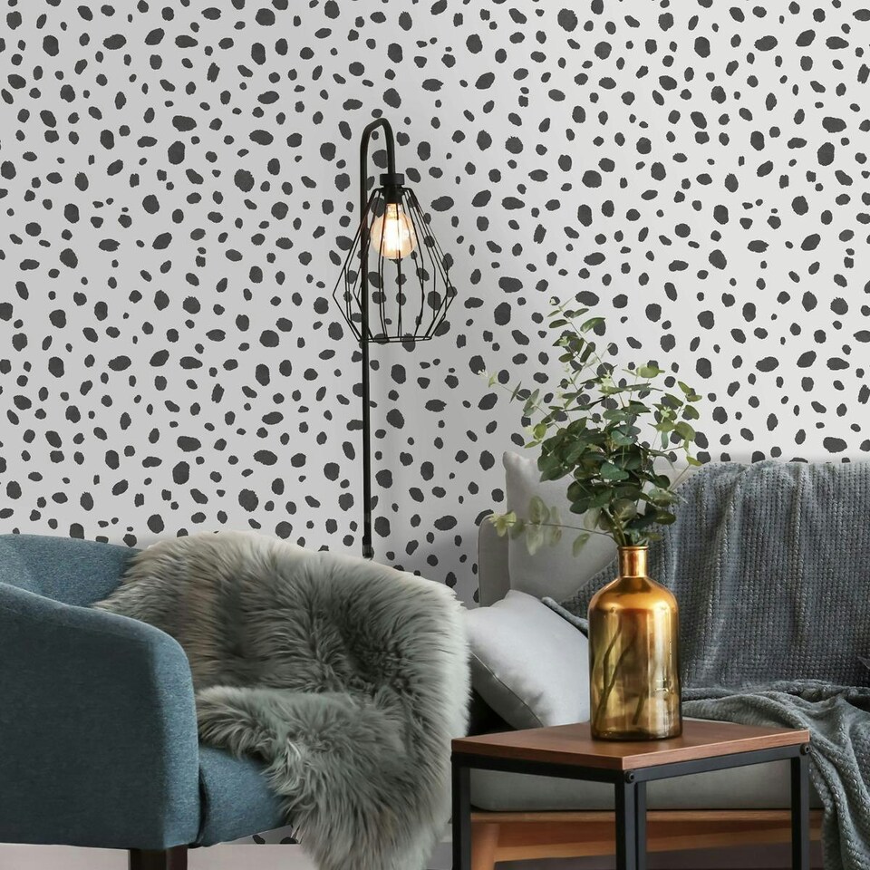 image 1 of Holden Décor Dalmatian Print Wallpaper - Black/White - One Size Black