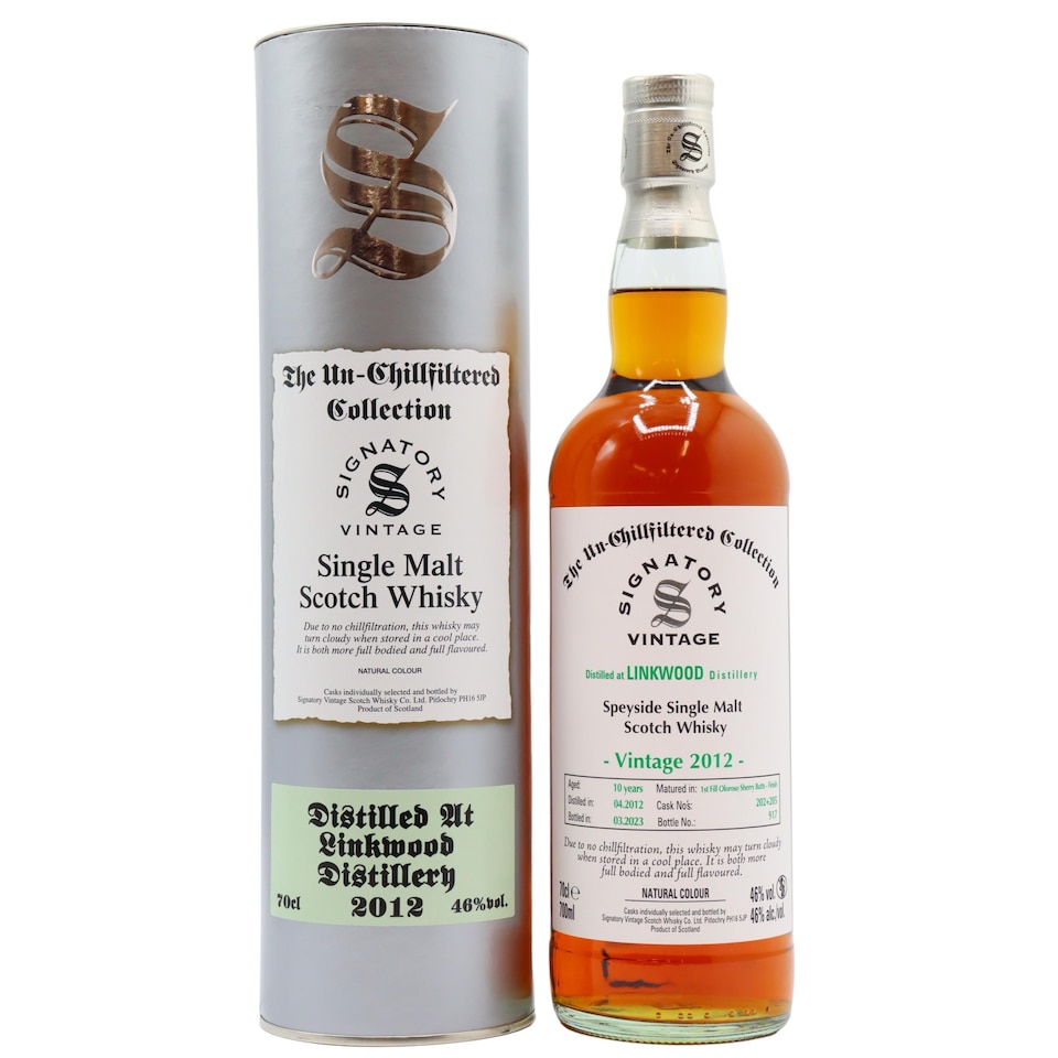 Linkwood - Signatory Vintage Single Malt Scotch 2012 10 year old Whisky