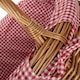image 4 of Large Deluxe Shopping Basket with Red Checked Lining Red | Red and White Checked | One Size
