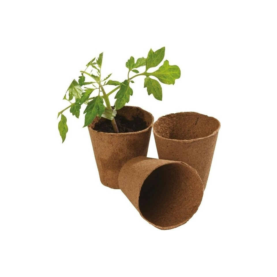 image 1 of Garland Fibre Pots Round 8cm Biodegradable 48 Piece Value Pack | Brown