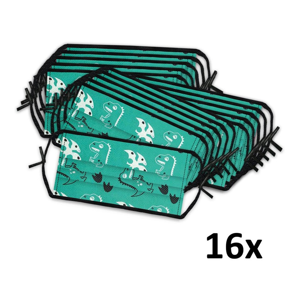 image 1 of SES CREATIVE Notam Kids Dino Face Masks Set, 16 Pieces, Unisex, Green (89901)