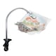 image 8 of PURElite Clip-on Magnifying Light - Battery Powered Table & Desk Lamp with LED Bulbs, Flexible for Reading, Needlework & Sewing | Silver