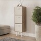 image 2 of Oak 3-Tier 3-Drawer Cube Shelving Unit with Scandinavian Legs | Cream | Cream & White | 1