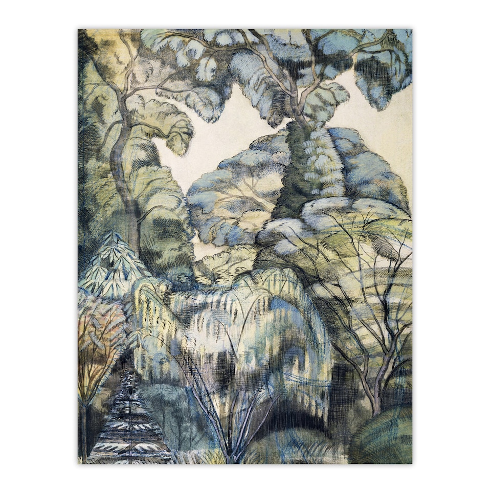image 1 of Trees in Bird Garden Iver Heath Paul Nash Wall Art Poster Print 12X16"