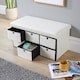 image 3 of Folding Ottoman Storage Bench 6 Drawer Compact Space-Saving Furniture | Cream