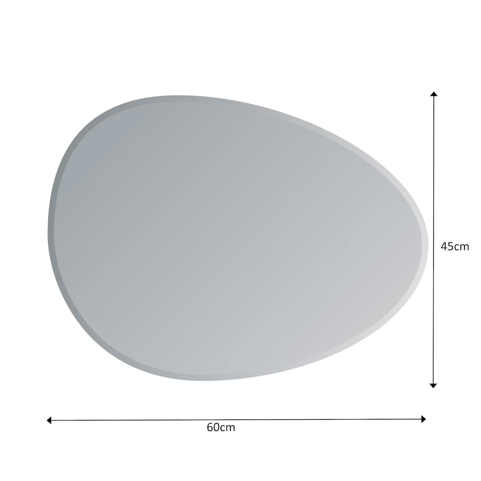image 1 of Showerdrape Angel Oval Wall Mounted Frameless Bevelled Edge Bathroom Mirror 60 x 45cm | Chrome | Mirror | 1