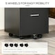 image 4 of Vinsetto Mobile File Cabinet Lockable Documents Storage w/ 5 Wheels Black