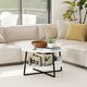 image 8 of HOMCOM Round Coffee Table with Storage Shelf and Marble Effect Top, White