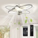 image 1 of HOMCOM Ceiling Fan with Light and Remote & App Control LED Ceiling Fan Light | White | Silver Tone | 62 x 57 x 20 cm