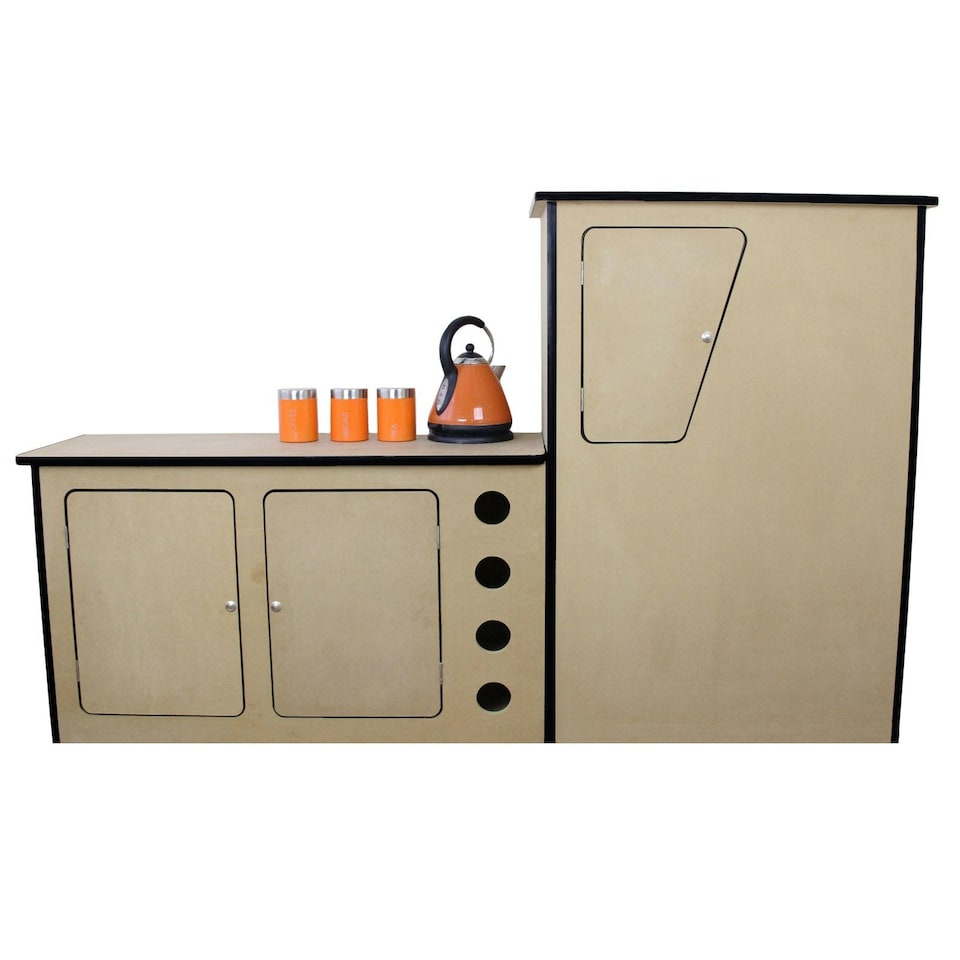 image 1 of 11sqm Smoke Grey Van Lining & Glue With Camper Kitchen Grey