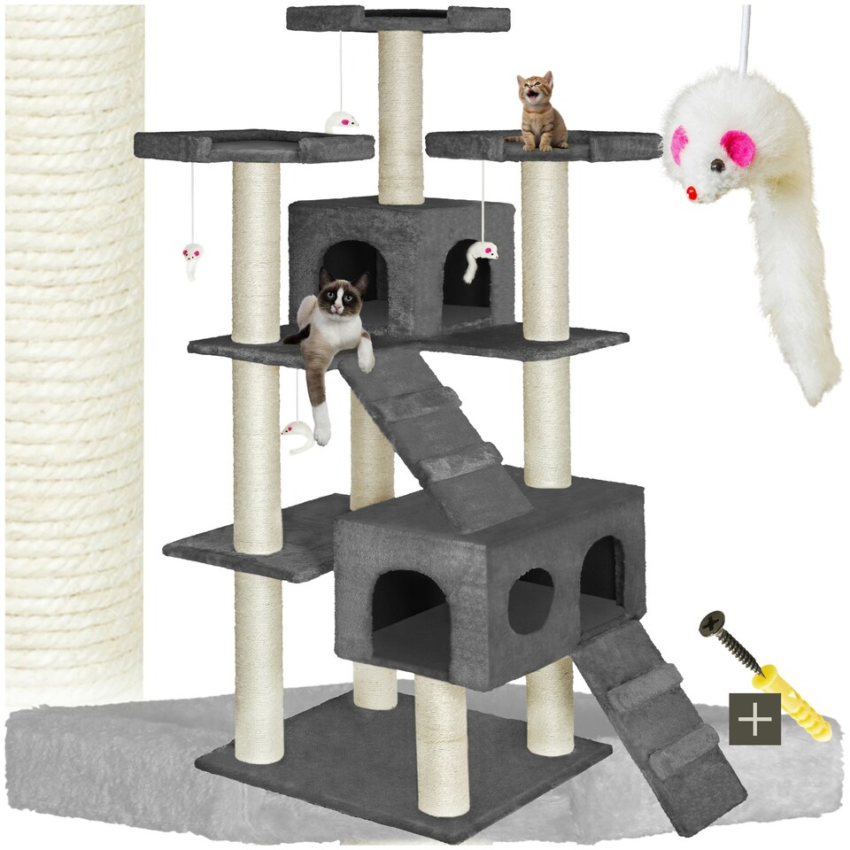 image 1 of Cat Tree Knuti - 186 cm, sisal cat scratching post - Anthracite