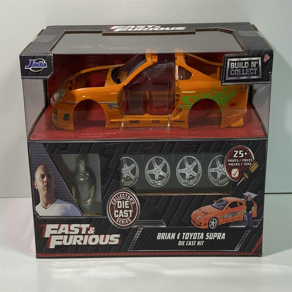 image 1 of Fast and Furious Brian's Toyota Supra with Figure 1:24 Scale Metal Kit Jada 30699