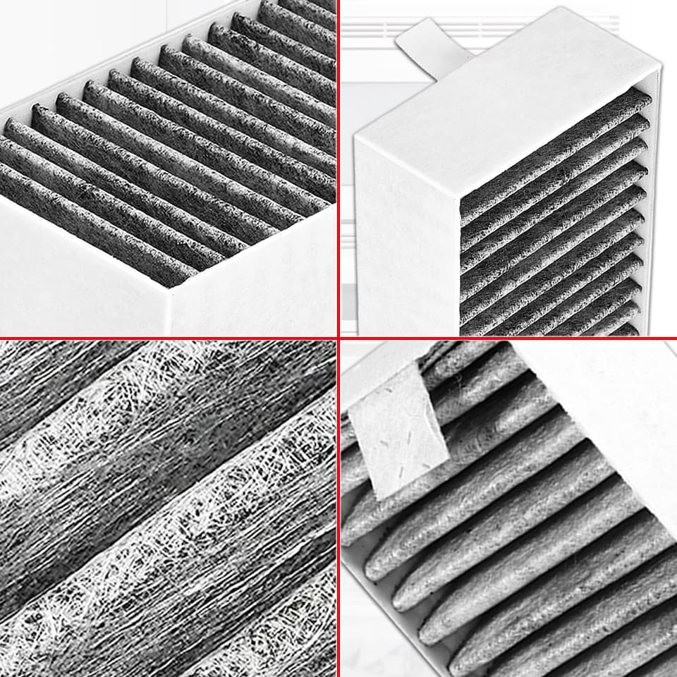 image 1 of SPARES2GO Activated Carbon Filter for Neff T48PC7BX2 T48TD7BN2 T58PL6EX2 T58TL6EN2 Cooker Hood (Pack of 8 Filters)