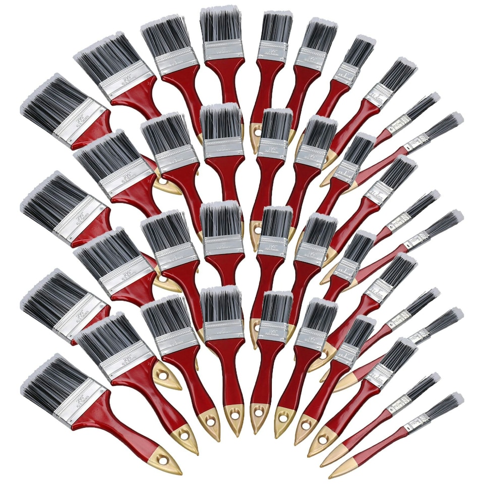 image 1 of 40pc Painting and Decorating Synthetic Paint Brush Brushes Set 1" - 2.5" Width