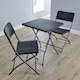 image 3 of Black Trestle Table and Chairs Set Folding Furniture for Indoor & Outdoor Events