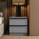 image 1 of FWStyle Lania Ripple Ridged 2 Drawer Bedside Table Nightstand Matt Grey