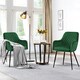 image 2 of Yaheetech Set of 2 Upholstered Dining Chairs with Velvet Fabric Green