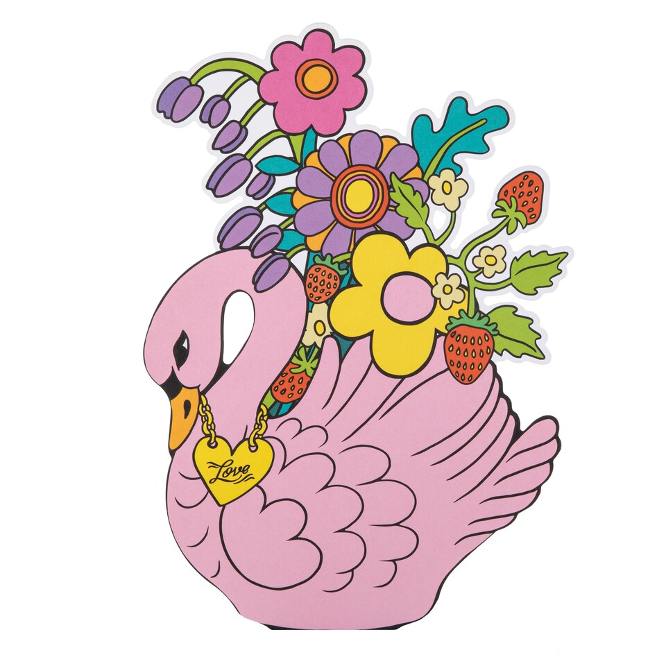 image 1 of Hallmark Magical Botanicals X Liz Harry Card - Pink Swan Design