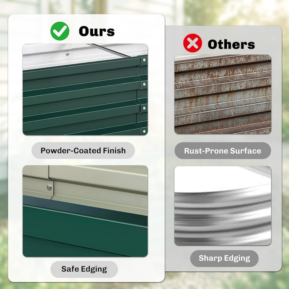 image 1 of Outsunny Raised Garden Bed Elevated Planter Box for Flowers Green