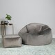 image 2 of icon Aurora Classic Velvet Bean Bag Chair & Pouffe Charcoal Grey Bean Bag Chair Grey