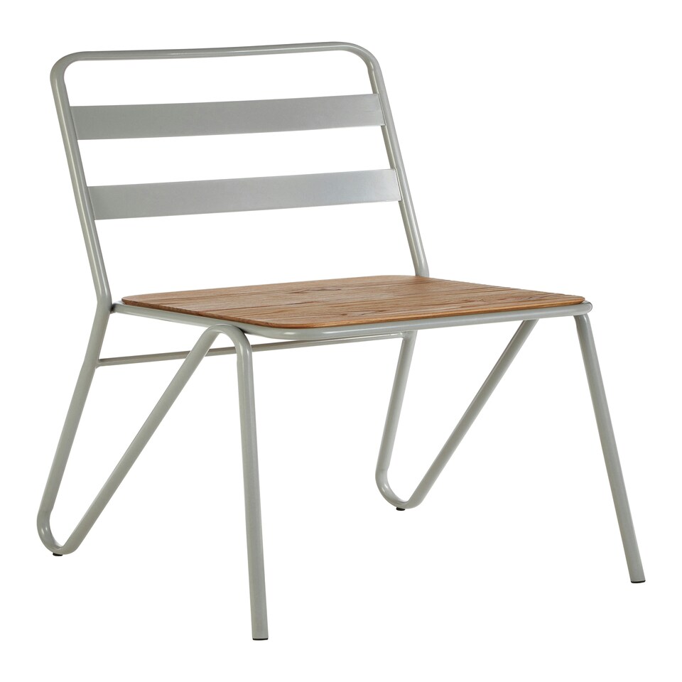 image 1 of Interiors by Premier Grey Metal Chair, Comfy Pink Metal Outdoor Chair, Effortless Cleaning Metal Chair