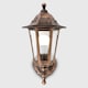 image 3 of ValueLights Mayfair Antique Brass Outdoor Security Wall Lantern | Gold