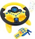 image 1 of Childrens Back Seat Driving Toy - 360degree Steering Wheel with Lights, Sounds & Suction Mount