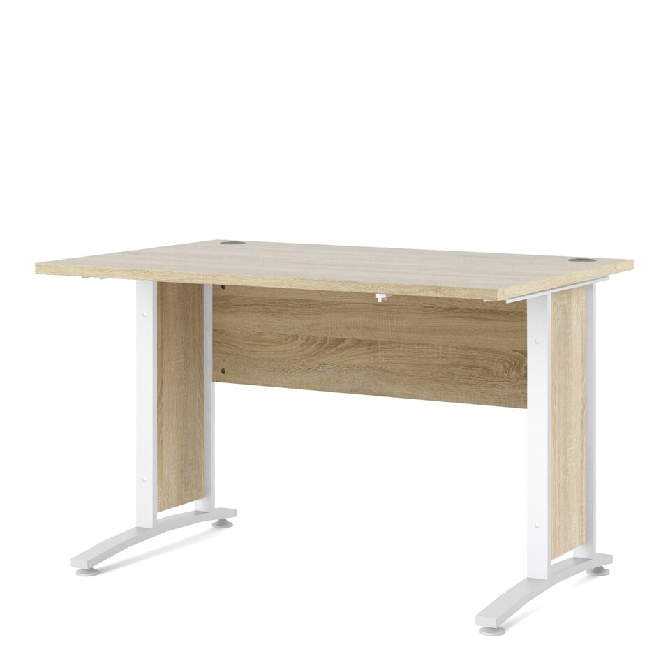 image 1 of Prima Desk 120cm in Oak with White Legs