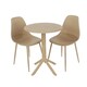 image 1 of Rimini Cala Outdoor Grade Bistro Table and 2 Chair Set - Plastic/Metal - L60 x W60 x H82 cm - Sand - Partially Assembled
