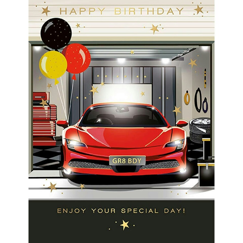 Words 'n' Wishes Traditional Open Birthday Card for a Male, Birthday Card for Male, Multi-Coloured 197 x 152 mm