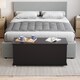 image 9 of Vida Designs Leon Storage Ottoman Bedroom Hallway Chest Bench, Black | Black | Black