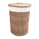 image 2 of Set of 2 Light Steamed Round Laundry Baskets with White Lining | White | White
