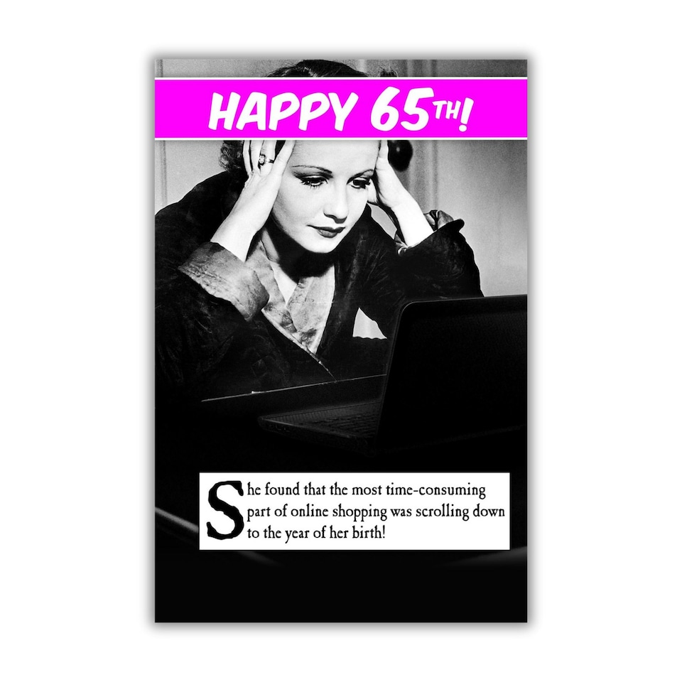 Emotional Rescue 65th Birthday Card For Her, Funny Age 65 Birthday Card for a Friend