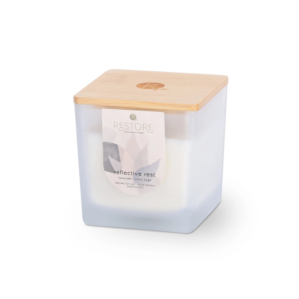 image 1 of Large Soy Wax Candle - Reflective Rest | White