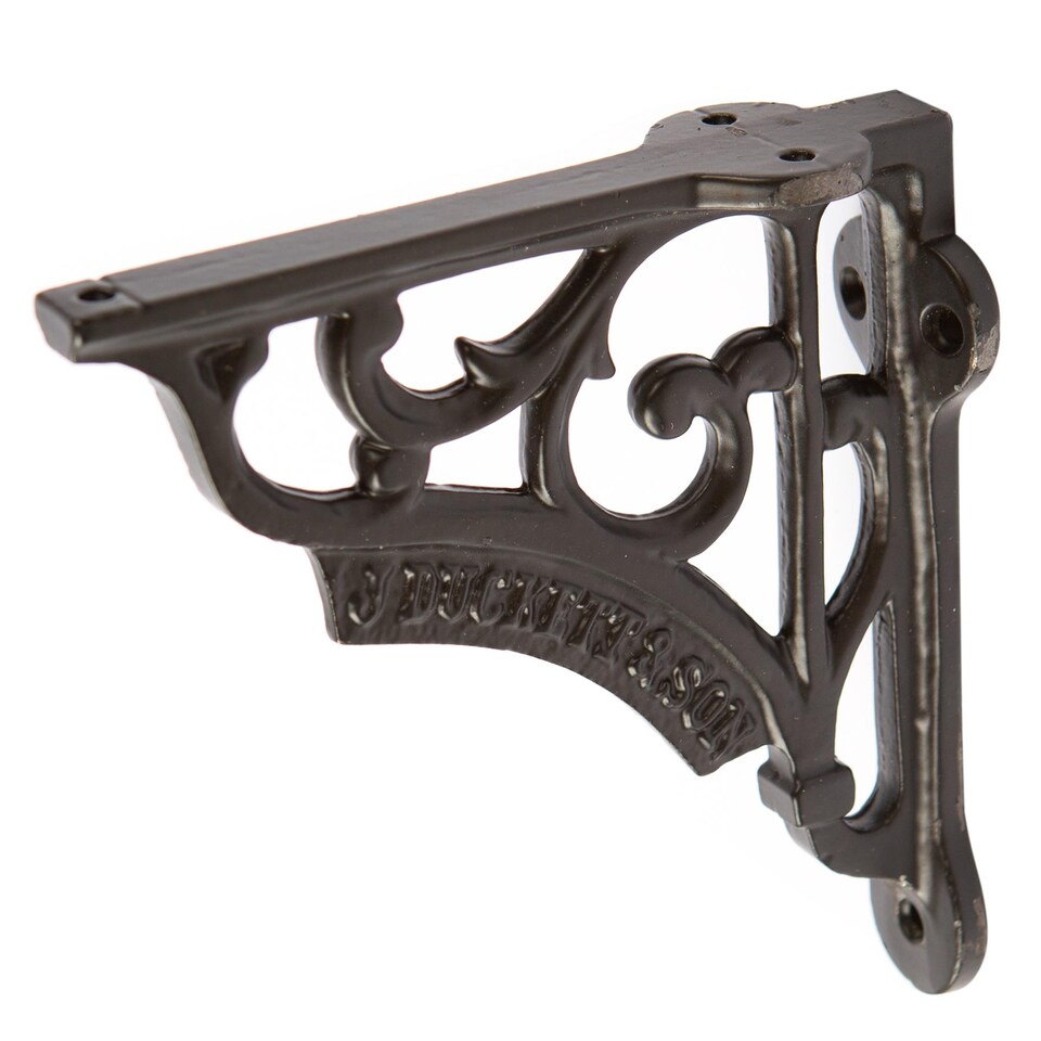 image 1 of Hammer & Tongs Ornate Iron Shelf Bracket - D120mm - Black