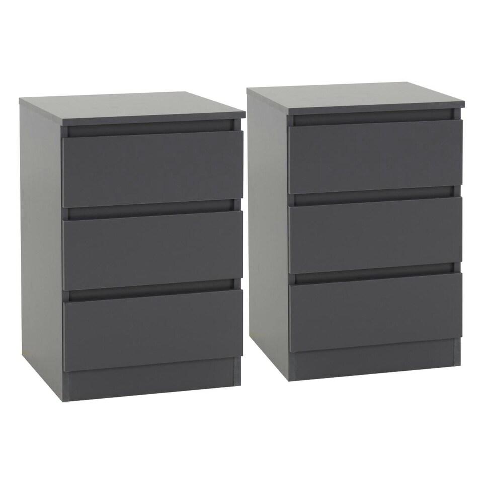 image 1 of Malvern 4 Piece Bedroom Set With 2 Door Double Wardrobe Grey