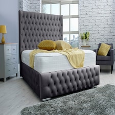 Dino Plush Small Double Bed Frame - Steel