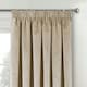image 2 of Oxford Cream Velvet Curtains 46 x 54 inch (117 x 137 cm) 100% Blackout Pencil Pleat Thermal Noise Reducing Curtains for Bedroom and Living Room